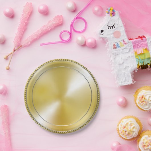 ASSIETTES EN CARTON ゴールドペーパープレート ペーパープレート (Fête)
