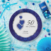 Assiettes En Carton 00e anniversaire bleu saphir (Fête)