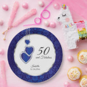 Assiettes En Carton 00e anniversaire bleu saphir (Fête)