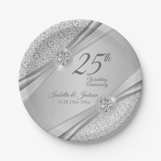 Assiettes En Carton 00e anniversaire du Mariage d'argent (Devant)