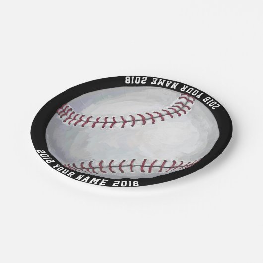 Assiettes En Carton 08of12 Baseball Custom Party Plate (Angle)