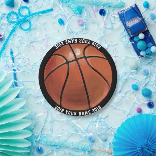 Assiettes En Carton 08of12 Basketball Custom Party Plate (Fête)
