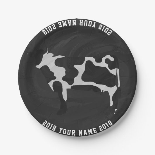 Assiettes En Carton 08of12 Vache tôle personnalisée (Devant)