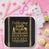 Assiettes En Carton 100 Ans De Hockey À Boston (Fête)