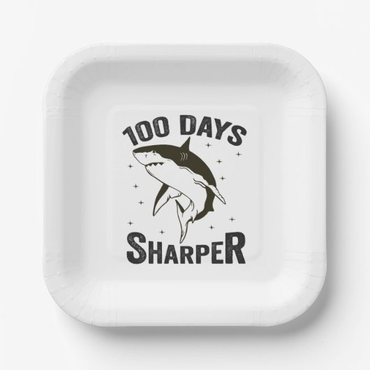 Assiettes En Carton 100 Jours Sharper Funny 100e Jour de l'enseignant  (Recto)