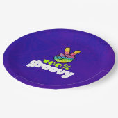 Assiettes En Carton 100% Super avec Arc-en-ciel signe de paix main (Angle)