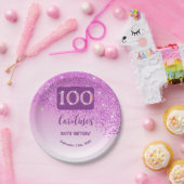 Assiettes En Carton 100e anniversaire Chic Falling Parties scintillant (Fête)