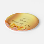 Assiettes En Carton 100e anniversaire de fête or élégant arc nom (Angle)