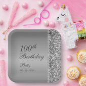 Assiettes En Carton 100e anniversaire Elégant (Fête)