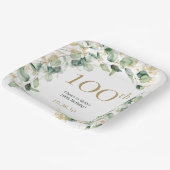 Assiettes En Carton 100e anniversaire Eucalyptus (Angulaire)