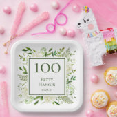 Assiettes En Carton 100e anniversaire Hydrangeas blancs (Fête)