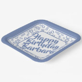 Assiettes En Carton 100e anniversaire Random Number Motif Bleu/Blanc (Angulaire)