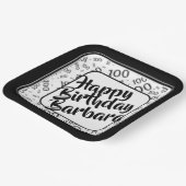 Assiettes En Carton 100e anniversaire Random Number Motif noir/blanc (Angulaire)