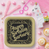 Assiettes En Carton 100e anniversaire Random Number Motif Noir/Or (Fête)