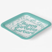 Assiettes En Carton 100e anniversaire Random Number Motif Turquoise/bl (Angulaire)