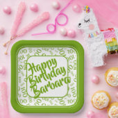 Assiettes En Carton 100e anniversaire Random Number Motif Vert/Blanc (Fête)