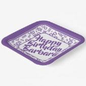 Assiettes En Carton 100e anniversaire Random Number Motif violet/blanc (Angulaire)