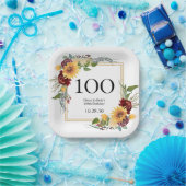 Assiettes En Carton 100e anniversaire Tournesols (Fête)