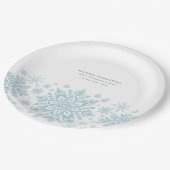 Assiettes En Carton 100e fête d'anniversaire Blue White Snowflake Cust (Angle)