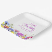 Assiettes En Carton 100e fête d'anniversaire Fleur sauvage violet pers (Angulaire)