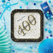 Assiettes En Carton 100e Soirée élégante Centenaire Noir/Or (Fête)