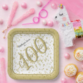 Assiettes En Carton 100e Soirée élégante Centenaire Or/Blanc (Fête)