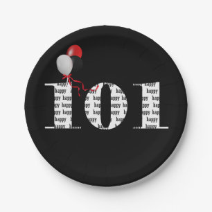 Assiettes En Carton 101e anniversaire ballons