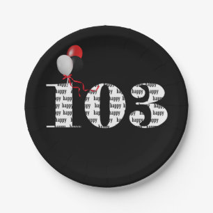 Assiettes En Carton 103e anniversaire ballons