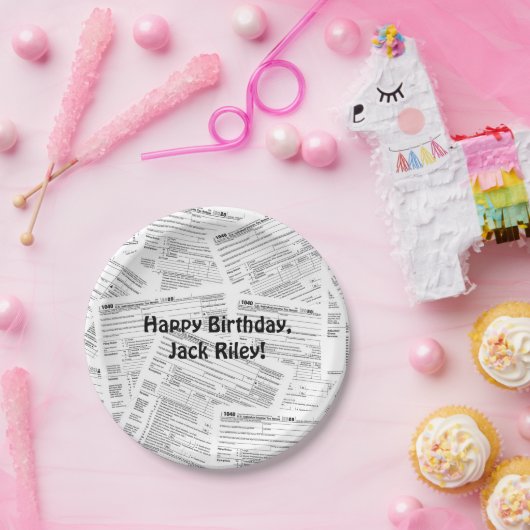 Assiettes En Carton 1040 Formulaire d'impôt sur le revenu Anniversaire (Fête)