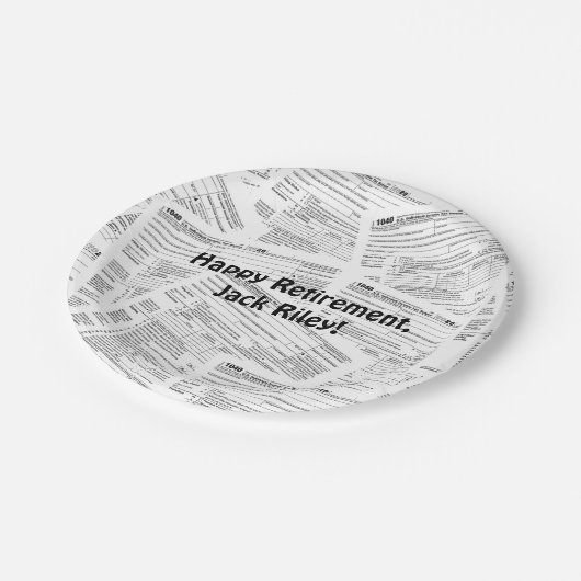 Assiettes En Carton 1040 Formulaire d'impôt sur le revenu Retraite (Angle)