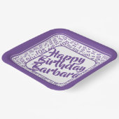 Assiettes En Carton 105e anniversaire Random Number Motif violet/blanc (Angulaire)