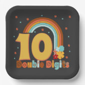 Assiettes En Carton 10 CHIFFRES Double Anniversaire Fille Fête Super  (Recto)