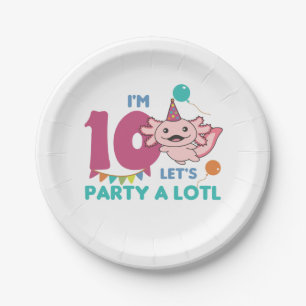 Assiettes En Carton 10e Anniversaire Axolotl Dix Anniversaire Doux Axo