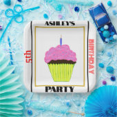 Assiettes En Carton 10e anniversaire fête Cupcake PHOTO NOM ÂGE (Fête)