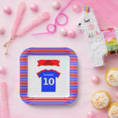 Assiettes En Carton 10ème anniversaire filles garçons ajouter nom carr (Fête)