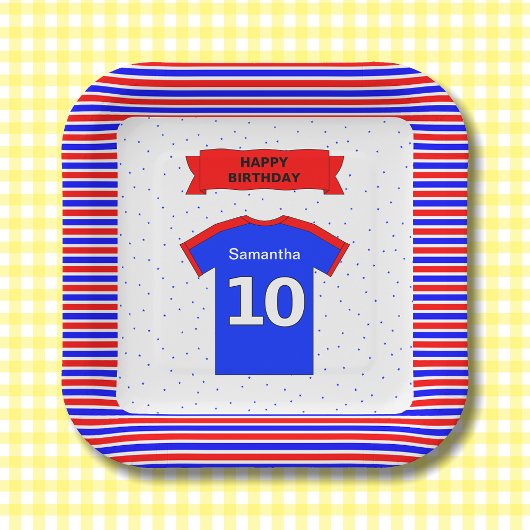 Assiettes En Carton 10ème anniversaire filles garçons ajouter nom carr