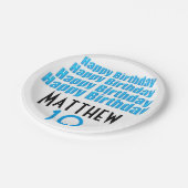 Assiettes En Carton 10ème Plaques à papier personnalisées de fête (Angle)