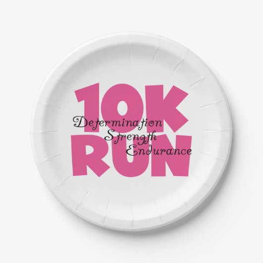 Assiettes En Carton 10K Run Sport Rose (Devant)