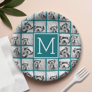 Assiettes En Carton 11 Photo Instagram Collage personnalisé Monogramme