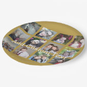 Assiettes En Carton 12 Collage photo avec Arrière - plan or (Angle)