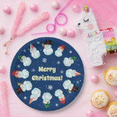 Assiettes En Carton 12 Plaque en papier pour hommes de neige (Fête)