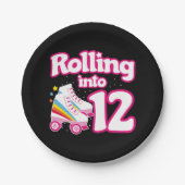 Assiettes En Carton 12e anniversaire Roller Patinage 12 ans (Devant)