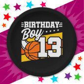 Assiettes En Carton 13 ans Basketball Party 13e anniversaire garçon