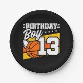 Assiettes En Carton 13 ans Basketball Party 13e anniversaire garçon (Devant)