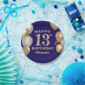 Assiettes En Carton 13e anniversaire de la fête Marine Bleu et Ballons (Fête)