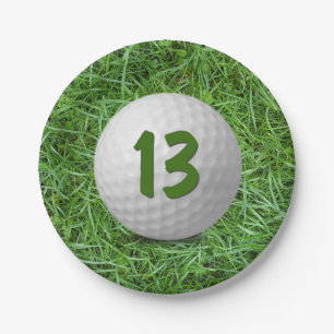 Assiettes En Carton 13e anniversaire Golf Ball on Grass Napkins
