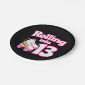 Assiettes En Carton 13e anniversaire Roller Patinage 13 ans (Angle)