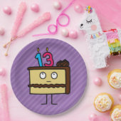 Assiettes En Carton 13e gâteau d'anniversaire aux bougies (Fête)