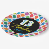 Assiettes En Carton 13e Joyeux Anniversaire Bright Graphic Balloon (Angle)
