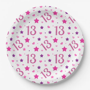 Assiettes En Carton 13ème Plaques à papier de parties scintillantes